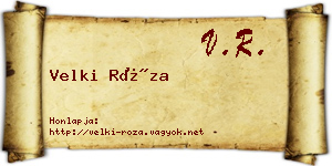 Velki Róza névjegykártya